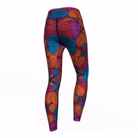 Damen Sport-Yoga-Leggings „Endless Flowers“ Rückansicht der Women’s Endless Flowers Sport Yoga Leggings mit hohem Bund figurbetonter Passform strapazierfähigem Stoff für aktiven Lebensstil und Fitness jetzt Leggings kaufen