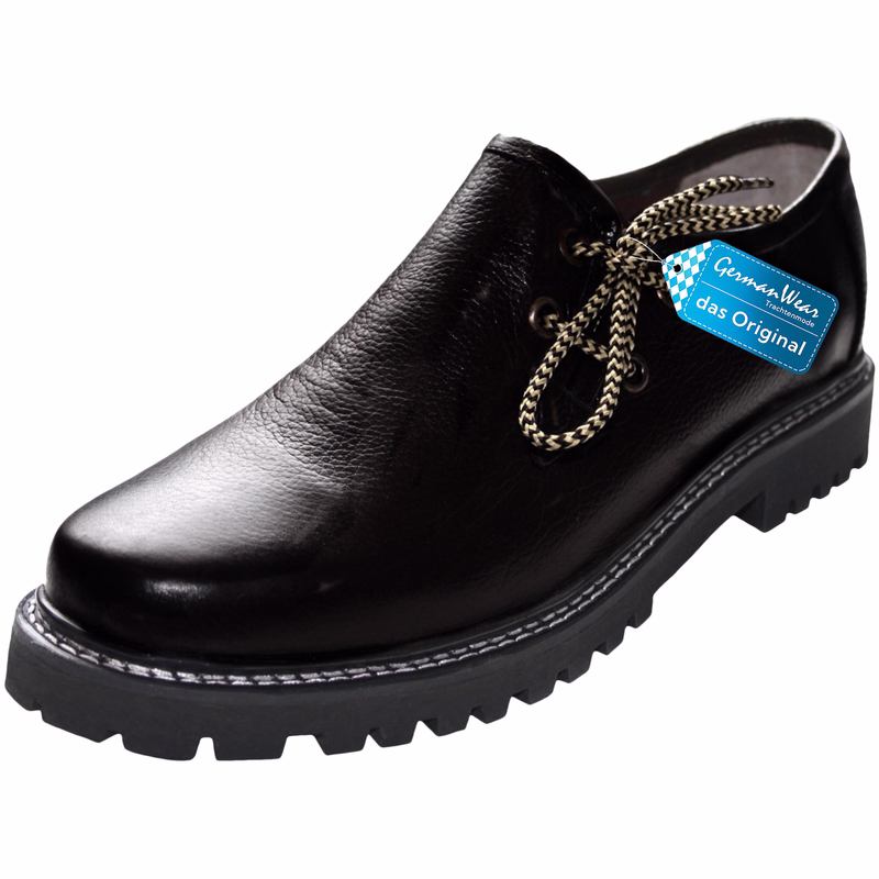 Men's Bavarian Traditional Shoes Black erman Wear Traditional Costume – The Original: Discover elegant Bavarian traditional shoes crafted from finest 100% real leather, featuring a classic round toe cap. Handmade for authentic style. Buy your pair online now.