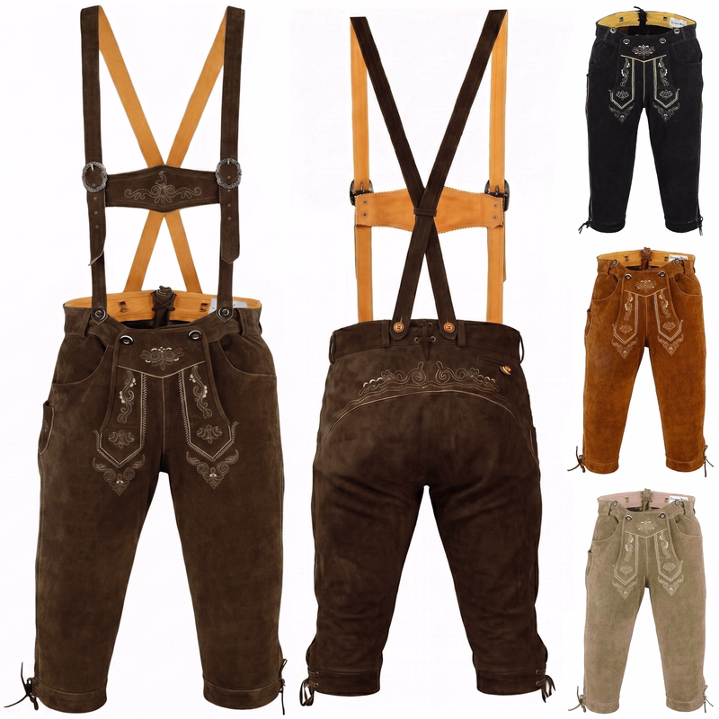 Trachten Lederhose Kniebundhose trachtenhose Hose mit Hosenträger