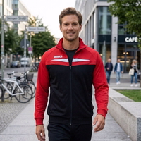 Life Stlyle view of OMKA Training Red Jacket