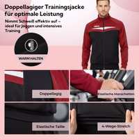 Close-up of wine rot training jacket showing double-layer fabric construction with visible knit texture