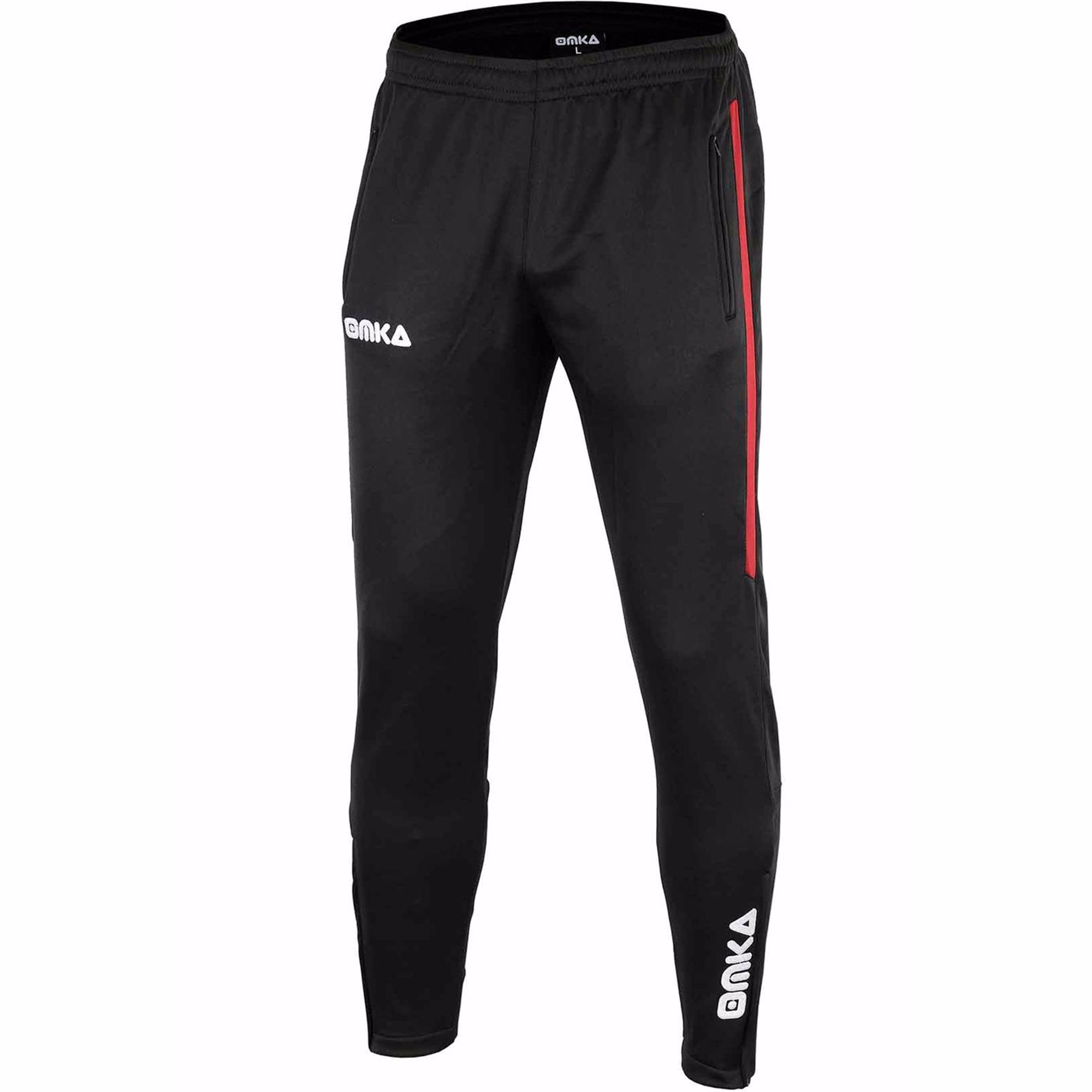 Vorderansicht der OMKA Optima Herren Trainingshose Rot mit atmungsaktivem Material und langer Länge für ganztägigen Komfort und natürliche Bewegungsfreiheit. Jetzt bestellen.