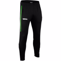 Side view of OMKA Optima Men's Green Training Sport Pant highlighting flexible fit and ventilation zones for running, fitness, or everyday comfort. Shop now.