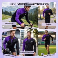 OMKA Jacket in action: cycling, jogging, the gym, casual wear, sports training. Multifunctional activewear.