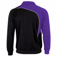 The back of the Omka Men's football jacket is showcased in a bold purple. This premium sports jacket combines luxury with performance, making it ideal for football fans. Buy online for a top-quality men's jersey and enjoy free delivery.