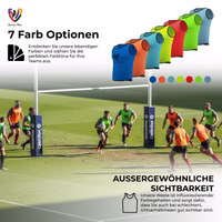 Features der German Wear 10er-Pack Fußball-Westen in Königsblau: robustes elastisches Mesh, Kurzarm-Komfort, atmungsaktive Struktur und leichtes Design – perfekt für Team-Trainingseinheiten. Jetzt shoppen!