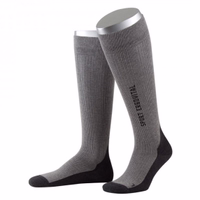 Front view of high-performance athletic support socks in medium gray, featuring targeted compression zones and sweat-wicking comfort. Perfect for cycling, running, and everyday use. Made in Germany for men and women.