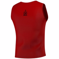 OMKA 6-Pack Sport Bib Back view of OMKA 6-Pack Sport Red Bib emphasizing comfortable fit, breathable polyester mesh, and sleeveless design for all athletes during sports practice. Buy now.