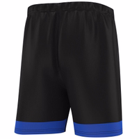 Rückansicht der blauen Sportshorts mit stilvollem Design und hochwertiger Polyesterkonstruktion.