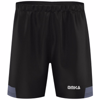 Gray football shorts front view showing lightweight gym shorts with performance-focused design.