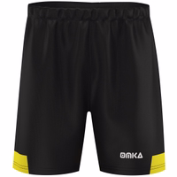 Gelbe Herren-Fußballshorts in der Vorderansicht, die sich durch ihr geringes Gewicht, ihren stilvollen Look und ihre Leistungsfähigkeit auszeichnen.