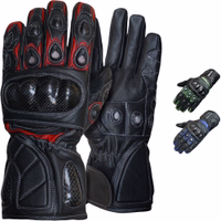 Front and rear view of Red/black Motorcycle Gloves Gw402G &Leather motorbiker Gloves, available in rich colors. Crafted from premium cowhide leather, offers unmatched comfort & durability. Order now for FREE next-business-day delivery. Free delivery