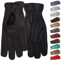 Elevate your style with German Wear Trendy Driving Sheepskin Gloves for women. Made from real lamb-nappa leather, these gloves feature a retro look, push-button closure, and perforated fingers. Available in 8x colors. Free next-day delivery.
