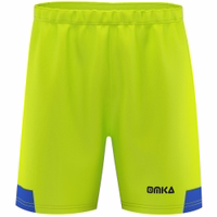 Orange men’s football shorts front and back view, breathable quick dry and durable design for football training and gym workouts.