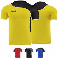 Men's Omka Teamsport Football Jersey Yellow Check out the Omka yellow soccer jersey from both the front and back views. Crafted from 100% polyester, this short-sleeve, crew-neck jersey is perfect for soccer fans. It's designed for both on-field performance and casual, stylish wear.