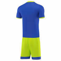 OMKA jersey set, 2 pieces Blue back view with jersey and shorts, lightweight breathable men’s sports uniform set crafted from polyester for football, running, and training.