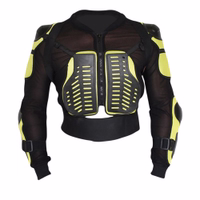 Front view of motorcycle yellow armor protective jacket featuring stylish protective gear with chest shoulder and elbow padding breathable panels and adjustable straps for safe riding get now online