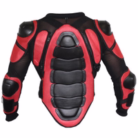 Motorrad-Schutzjacke Rückansicht der roten Motorrad-Armor-Schutzjacke mit stabilem Rückenprotektor, elastischem Gürtel und verstärkter Polsterung – sichere Performance beim Motocross und Motorradfahren. Jetzt online kaufen!