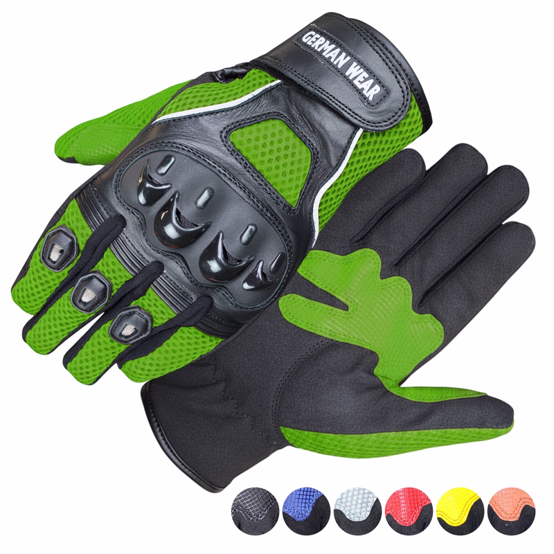 Motocross Motorbike Biker Summer Gloves Motorcycle gloves with knuckle protection and color options shown below