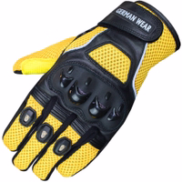 Rüsten Sie Ihre Ausrüstung mit gelben Motorradhandschuhen auf. Mit Thinsulate-Fasern, Knöchelschutz und Klettverschluss am Handgelenk bieten diese Handschuhe Komfort und Langlebigkeit. Perfekt für Sommerfahrten.