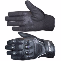 Stay comfortable and protected with biker gloves. Crafted from quality textile with leather patches, these Black gloves offer thinsulate insulation, knuckle protection, and adjustable wrists. Ideal for motocross.