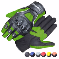 Motorcycle gloves with knuckle protection and color options shown below