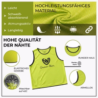 German Wear 12-Pack Soccer Bibs The German Wear 12-Pack Soccer Yellow Bibs created from 100 percent micro polyester offering breathable mesh ventilation lightweight comfort and durable fit for schools clubs and sports teams buy online