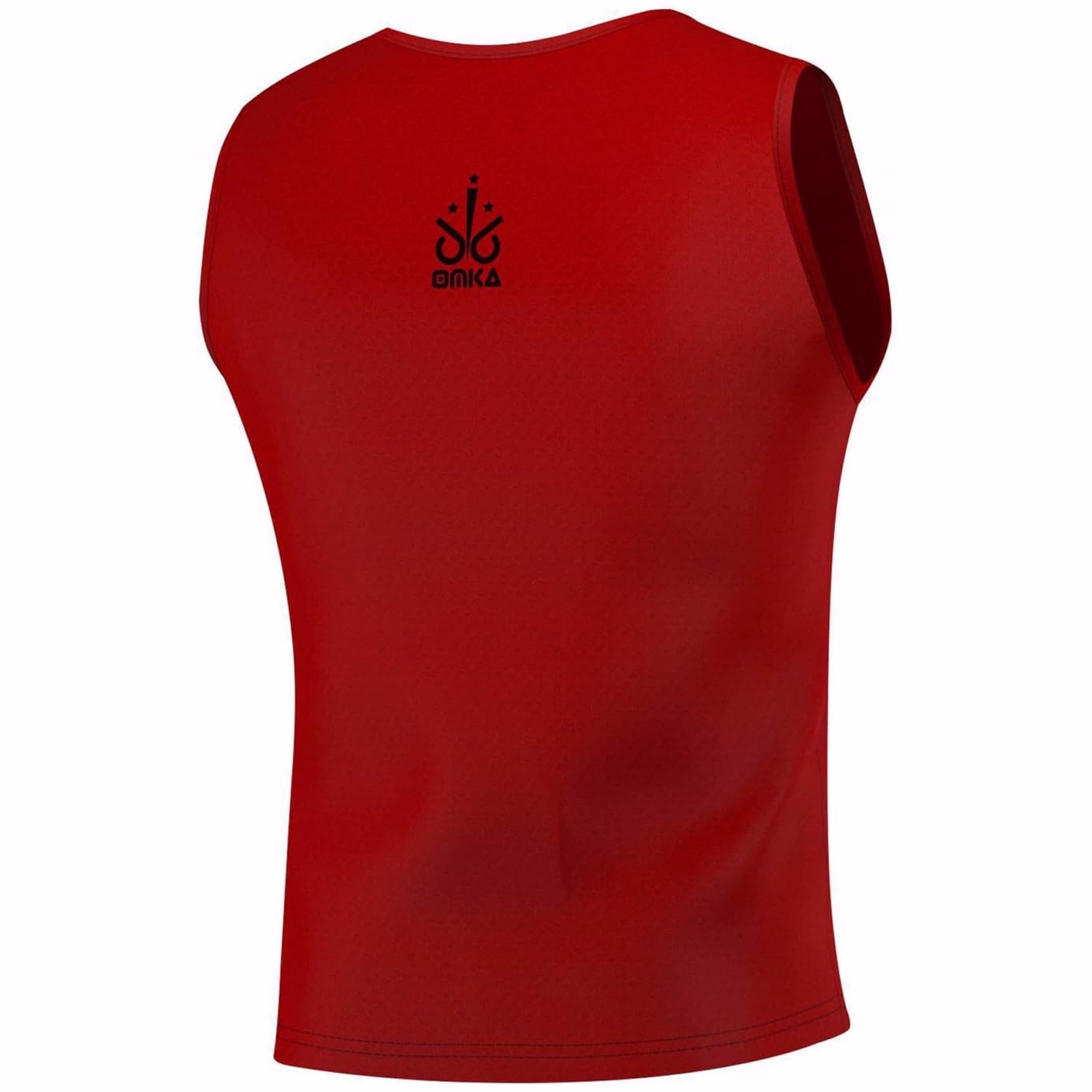 OMKA 12-Pack Soccer Bibs Back view of OMKA 12-Pack Soccer Red Bibs showing elastic breathable construction sleeveless lightweight fit and lasting comfort ideal for soccer schools and club training sessions get now.