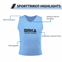 OMKA 12-Pack Soccer Bibs The OMKA 12-Pack Soccer Medium Blue Bibs designed for professional teams schools and clubs with breathable dual texture mesh that ensures long lasting comfort flexibility and visibility buy now.