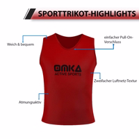 OMKA 12-Pack Soccer Bibs The OMKA 12-Pack Soccer Red Bibs crafted for clubs schools and teams with elastic breathable mesh fabric sleeveless cut and superior mobility making every training session effective buy now.