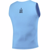 OMKA 12-Pack Soccer Bibs Back view of OMKA 12-Pack Soccer Medium Blue Bibs made with elastic micro polyester mesh sleeveless cut and lightweight comfort fit perfect for schools clubs and team training sessions get now.