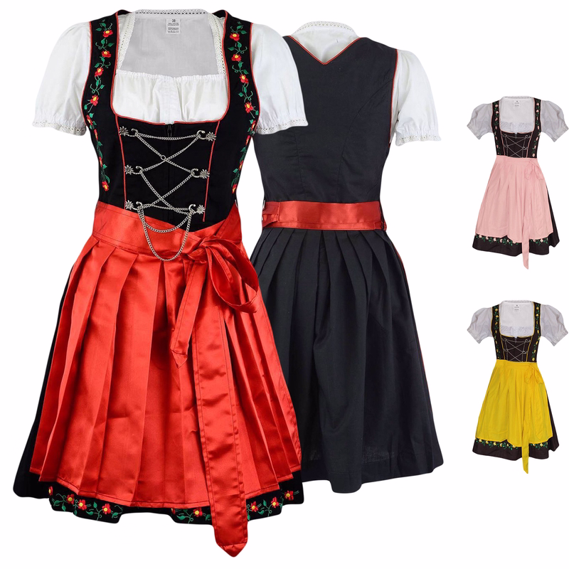 3-teiliges Mini-Dirndl-Set Dirndel Dirndlbluse Dirndlschürze