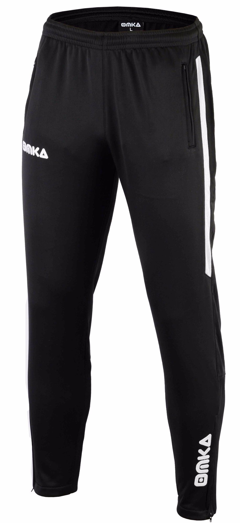 Hose von der Seite – strapazierfähige OMKA-Polyesterhose für Herren, atmungsaktives Material mit Fleecefutter, geeignet zum Joggen, Laufen und für den ganzjährigen Einsatz.