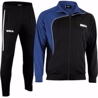 OMKA Herren Sport-Trainingsanzug Vorderansicht von OMKA Herren Sportjacke und Hose Blau/Schwarz für Herren Fitness Training Jogging und Freizeit gefertigt aus hochwertigem Mikropolyester mit komfortabler Passform jetzt online bestellen
