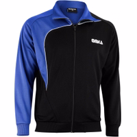 OMKA Herren Sport-Trainingsanzug Vorderansicht von OMKA Herren Sportjacke Blau/Schwarz im OMKA Optima Trainingsstil mit doppellagigem atmungsaktivem Material für Schweißkontrolle Komfort und Leistung perfekt für Sport jetzt kaufen