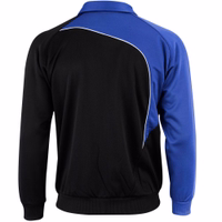 OMKA Herren Sport-Trainingsanzug Rückansicht von OMKA Herren Sportjacke Blau/Schwarz gefertigt aus strapazierfähigem Polyester mit schweißresistentem Stoff weichem Innenfutter und sportlichem Schnitt für Training und Jogging jetzt online kaufen
