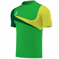 Men's OMKA Teamwear Football Shirt Side view of an Omka sports jersey made from durable polyester with short sleeves. Features include a prominent Omka logo on the chest, vibrant digital printing, and breathable fabric, making it a perfect fan article for the World Championship.