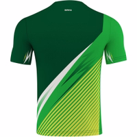 OMKA Team Sport Soccer Jersey Back view of the OMKA Team Sport Soccer Green Jersey with stylish striped digital print, breathable polyester, and durable stitching for lasting comfort during training or matches buy online