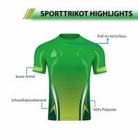 OMKA Trikot Teamsport Teamwear Omka Sporttrikot in Grün mit kurzen Ärmeln und atmungsaktivem, schweißabsorbierendem Material aus 100 % Polyester. Mit praktischem Pull-on-Verschluss für einfaches Anziehen, ideal für Volleyball und Handball.