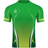 OMKA Trikot Teamsport Teamwear Vorderansicht eines hochwertigen grünen Fußballtrikots aus 100 % Polyester. Doppellagig für Langlebigkeit und hervorragende Schweißabsorption. Ideal für Weltmeisterschaftsspiele und vielseitig für Volleyball geeignet. Ein Spitzenprodukt für maximale Leistu