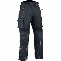 Elevate your ride with Wind-Resistant Cargo Trousers. Built-in kidney warming function for added comfort. Exceptional protection with numerous approved protectors on knees &thighs. Convertible design for versatility on the go