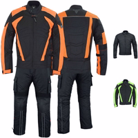 Front & rear view of Orange BULLDT's Motorbike Suit Elevate your ride with Cordura Polyester 600D ensures durability. Removable quilted lining. Versatile Functionality: Attracts customers looking for multi-purpose solutions