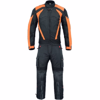 Ride in style with orange Premium Quality BULLDT's Motorcycle Jacket + Trousers. Eye-catching design, great in traffic. Scotch lite 3M reflectors for safety Conveys excellence &value. Free delivery