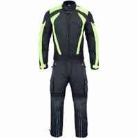 Ride in style with green Premium Quality BULLDT's Motorcycle Jacket + Trousers. Eye-catching design, great in traffic. Scotch lite 3M reflectors for safety Conveys excellence &value. Free delivery
