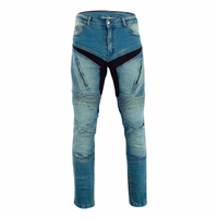 Front view of blue BULLDT Motorcycle Jeans. Featuring 4 Aramid Protectors & stretchable fabric for comfort, these premium denim classic jeans ensure comprehensive safety & flexibility. Get yours now for unmatched quality and style. buy online