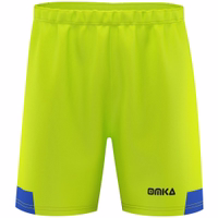 OMKA Men's Jersey Set, Size 6, 2-Piece Teamwear (Jersey + Shorts) OMKA blue shorts front view. Durable polyester shorts designed for team sports and fitness. Matches perfectly with OMKA sports jersey sets.