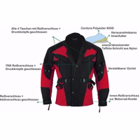 Cordura Motorrad 2-teiliger Kombi-Set Vorstellung der preiswerten Motorrad-Kombi-Hosen. Sie sind windabweisend und dank Membran atmungsaktiv. Ausgestattet mit zahlreichen geprüften Protektoren für umfassenden Knie- und Oberschenkelschutz.