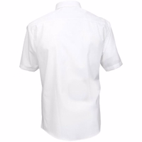 Men Cotton shirt white A traditional white shirt in high-quality fabric, detailed with rear pleats and stylish black buttons. Ideal for classic Trachten attire, suitable for both casual and formal settings.