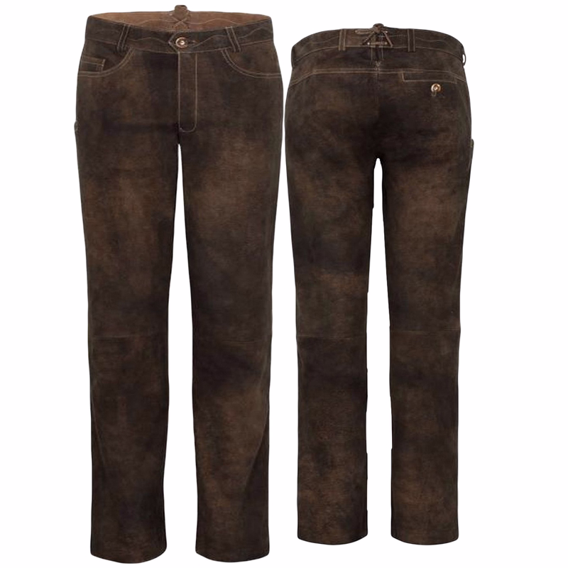 Spieth & Wensky Trachten Herren Lederhose Olbrich 238-H Lange Hose Ziegenvelour