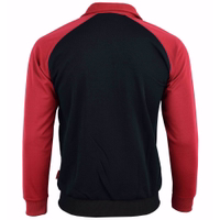 Rückansicht der Herren-Sportjacke in Rot aus strapazierfähigem Polyester mit doppellagigem Fleece und ergonomischem Design – für maximale Bewegungsfreiheit beim Fußballtraining oder Workouts. Jetzt sichern!